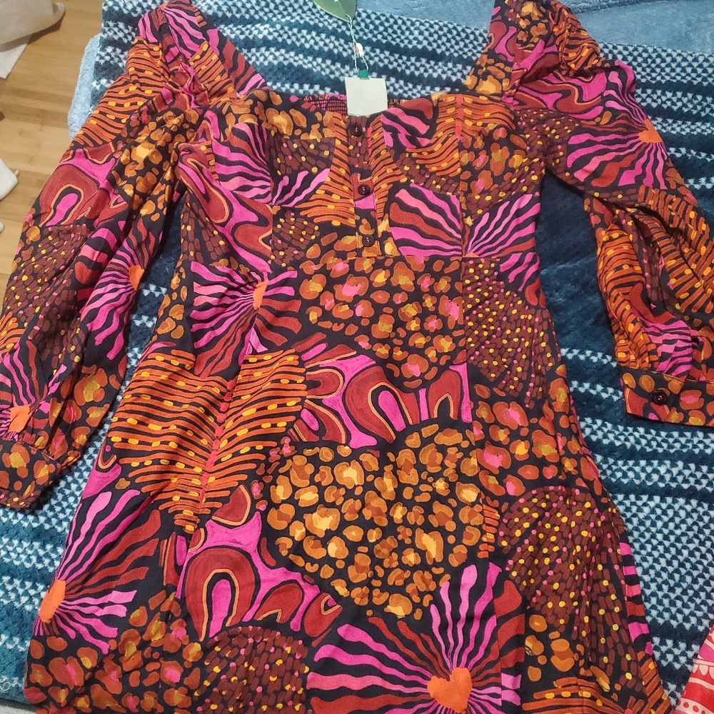 Farm Rio Leopard Hearts Mini Dress - Picture 5 of 7